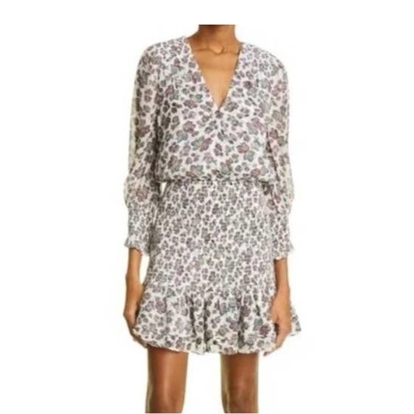 NEW Veronica Beard Saera Floral Smocked Mini Dress - Picture 1 of 11
